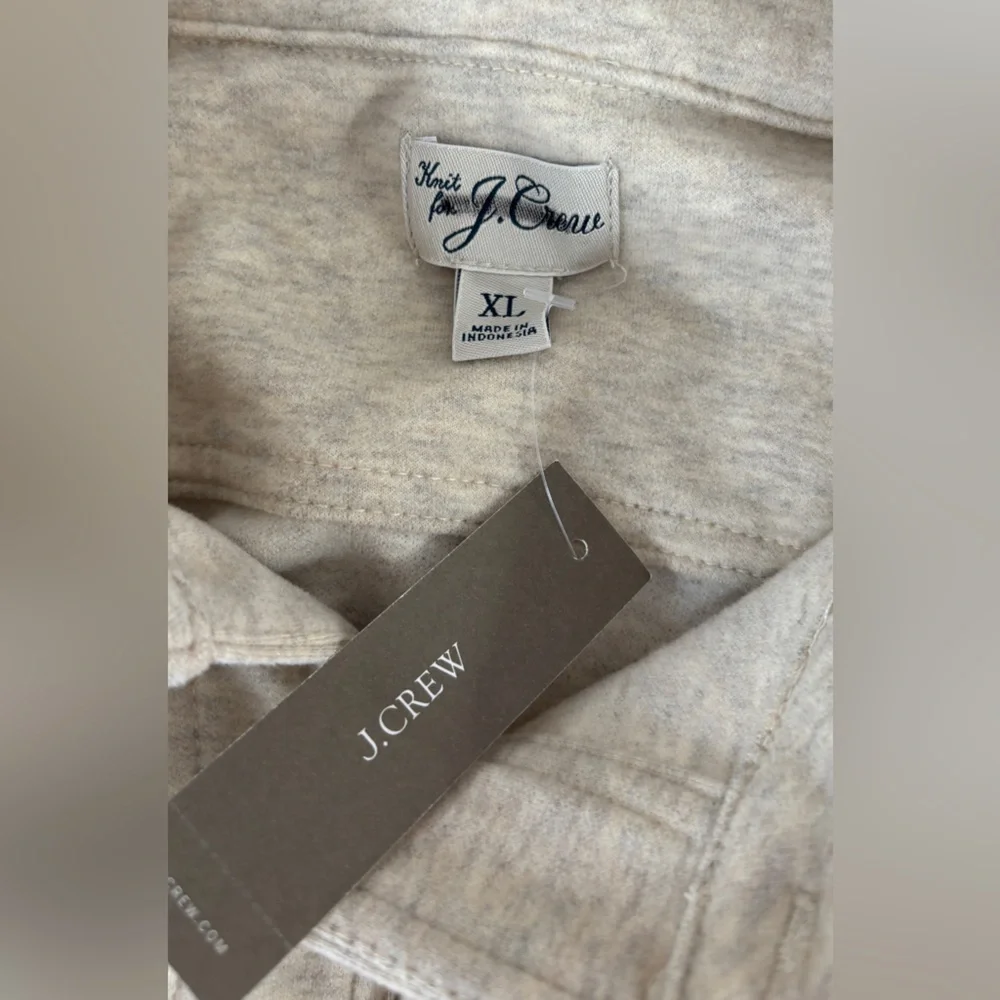 J.Crew Seaboard soft-knit shirt in heather ecru